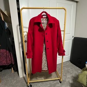 Red Women's Trench Coat